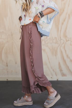 the-nest-saturdays-ruffle-wide-leg-pants-dark-mocha/Brown