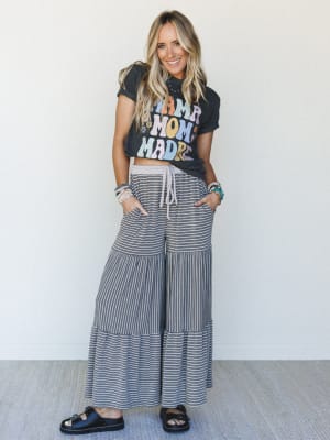 The Nest Forever Mine Striped Pants - Brown M / Brown