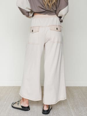 The Nest Jodi Wide Leg Pants - Beige XL / Beige