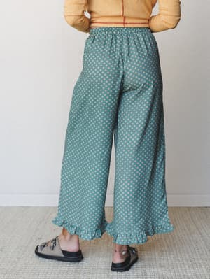 The Nest Mystic Mirage Printed Wide Leg Pants - Teal XL / Teal