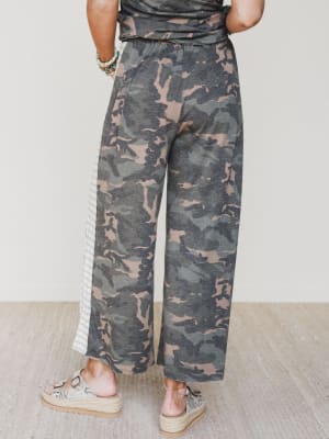 The Nest Casual Wanderer Wide Leg Pant - Olive Charcoal XL / Olive Charcoal
