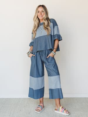 The Nest Soft Horizon Pant - Teal L / Teal