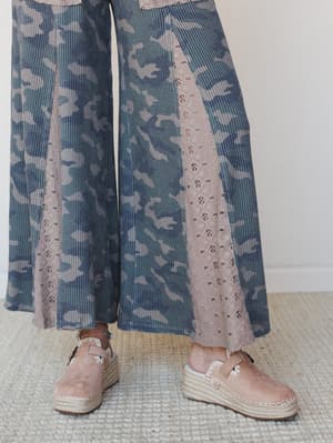 The Nest Let's Party Wide Leg Pants - Army XL / Army