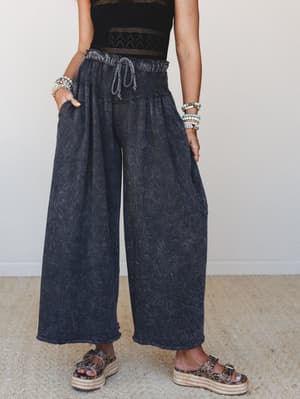 The Nest Quiet Muse Textured Wide Leg Pant: undefined