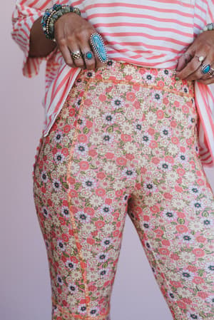the-nest-dream-in-flowers-flare-pants-peach-coral/Orange
