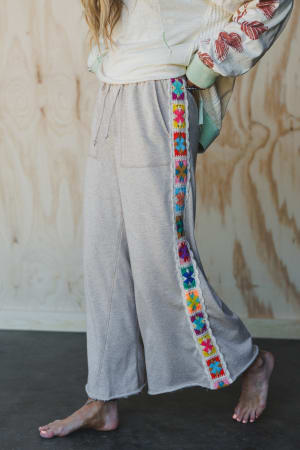 The Nest Love Seeker Crochet Panel Pants: undefined