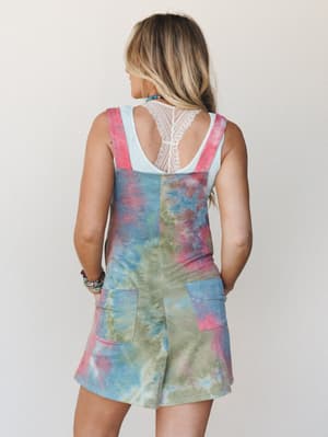 The Nest Eliza Tie Dye Romper - Jade Coral XL / Jade Coral