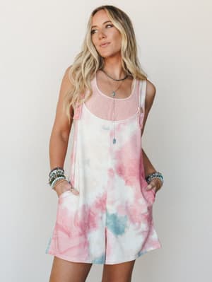 The Nest Eliza Tie Dye Romper - Tie Dye XL / Tie Dye