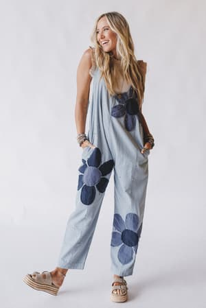 Wild Wish Patchwork Jumpsuit: undefined