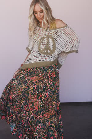 The Nest Happy Tiers Maxi Skirt: undefined