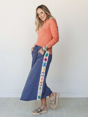The Nest Love Seeker Crochet Panel Maxi Skirt: undefined