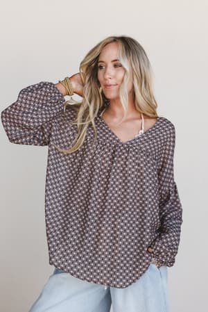 The Nest Kendrix Printed Top: undefined