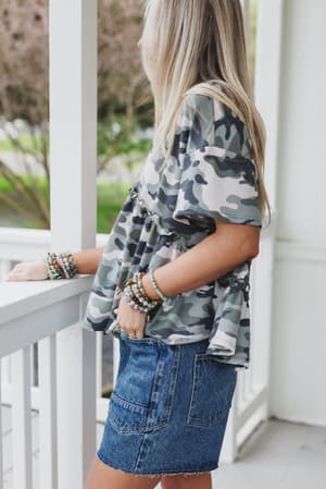 the-nest-camouflage-muse-babydoll-top-black/Black