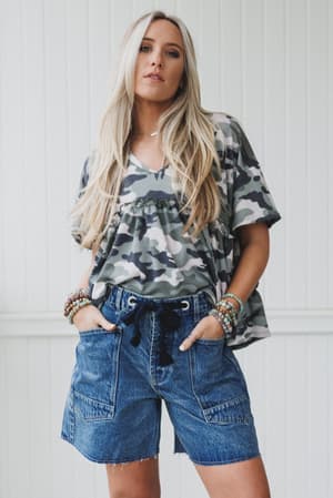 the-nest-camouflage-muse-babydoll-top-black/Black