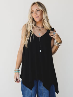 The Nest Drift Away Top - Black XL / Black