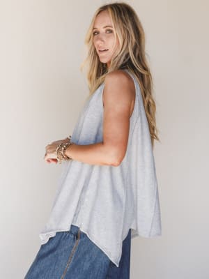 The Nest Drift Away Top - Heather Gray XL / Heather Gray