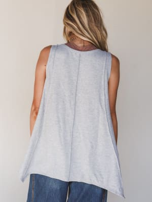 The Nest Drift Away Top - Heather Gray XL / Heather Gray