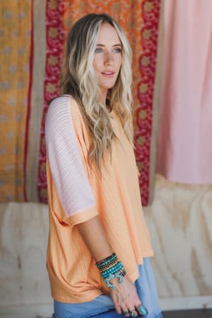 the-nest-wild-at-heart-contrast-top-blush-apricot/Orange