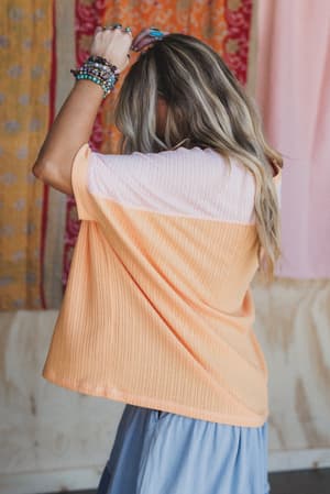 the-nest-wild-at-heart-contrast-top-blush-apricot/Orange