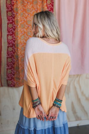the-nest-wild-at-heart-contrast-top-blush-apricot/Orange