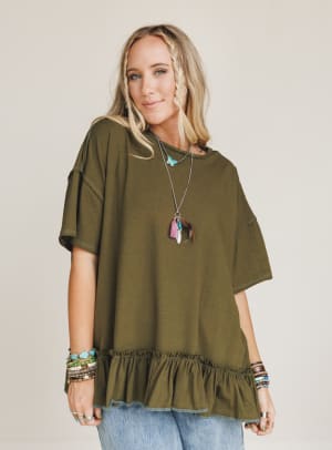 The Nest Mariah Ruffle Tee: undefined