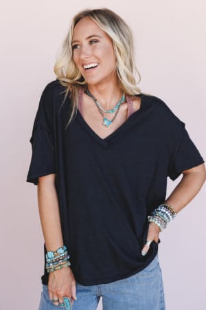 The Nest Tried And True V Neck Tee: undefined