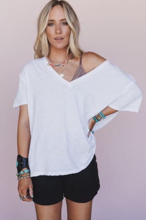 the-nest-tried-and-true-v-neck-tee-white/White