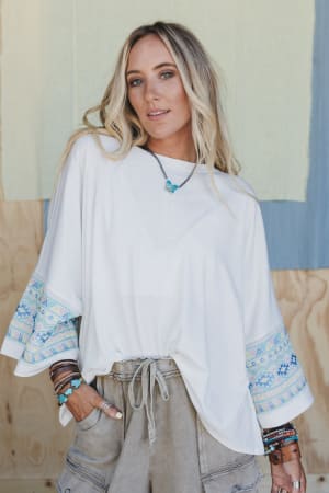 The Nest Just Believe Print Top: undefined