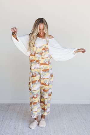 Floral Beat Overalls: undefined