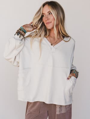 The Nest Karli Knit Pocket Top: undefined