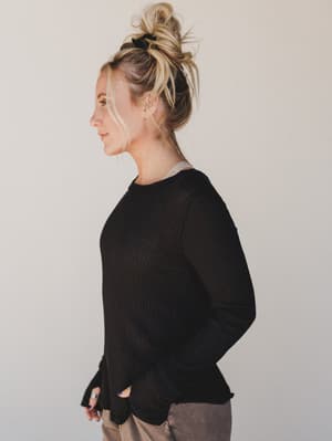 the-nest-jacqueline-waffle-long-sleeve-top-black/Black