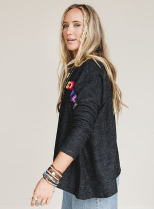 the-nest-cozy-up-crochet-top-charcoal-black-trim/Charcoal