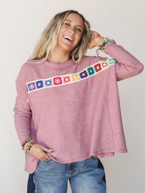 The Nest Cozy Up Crochet Top: undefined