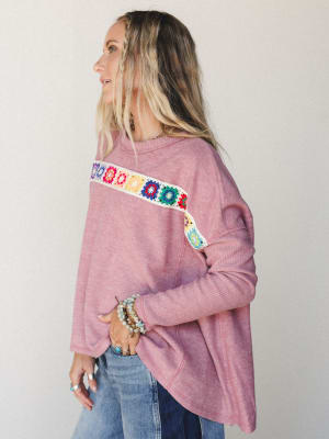 The Nest Cozy Up Crochet Top - Mauve S / Mauve