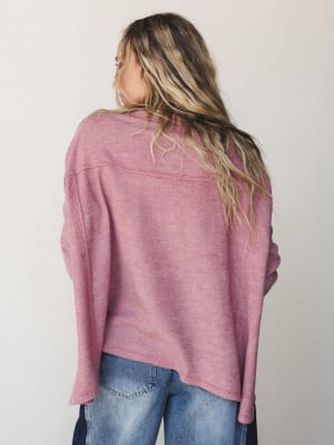The Nest Cozy Up Crochet Top - Mauve S / Mauve
