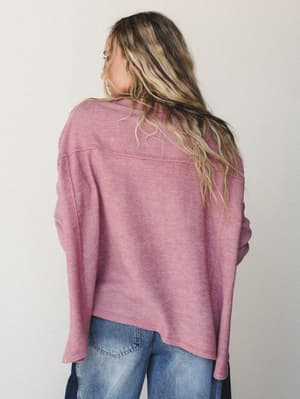 The Nest Cozy Up Crochet Top - Mauve S / Mauve