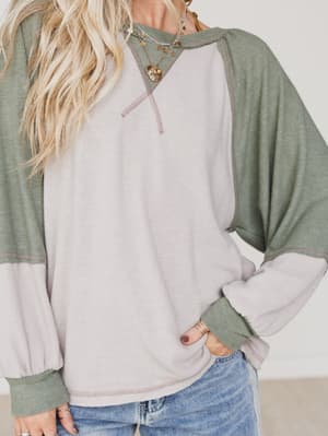 the-nest-jules-contrast-pullover-top-taupe-olive/Taupe Olive