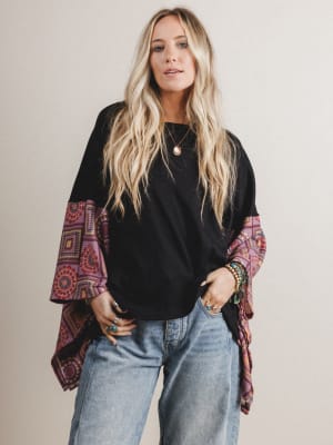 The Nest Kaleidoscope Dreams Poncho Top: undefined