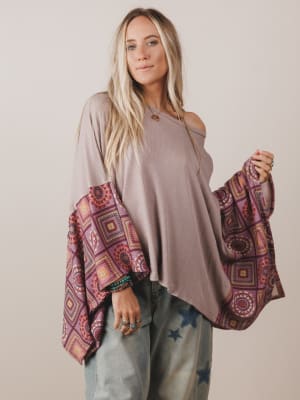The Nest Kaleidoscope Dreams Poncho Top: undefined