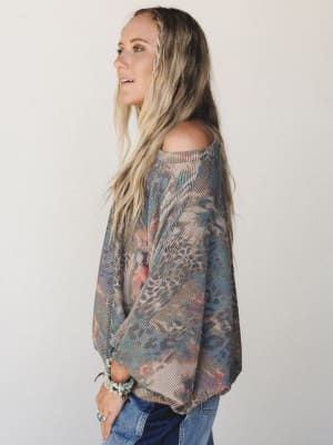 The Nest Savannah Bat Sleeve Top - Coral S / Coral