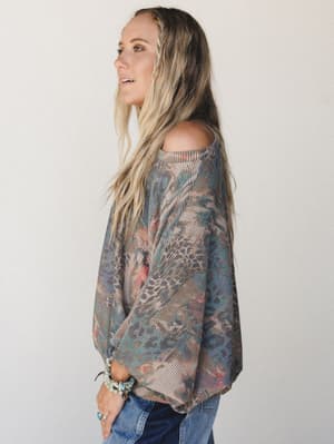 The Nest Savannah Bat Sleeve Top - Coral S / Coral
