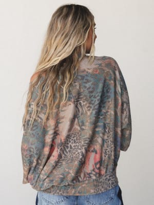 The Nest Savannah Bat Sleeve Top - Coral S / Coral