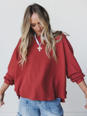 The Nest Essential Sweater Top - Marsala S / Marsala