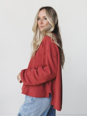 The Nest Essential Sweater Top - Marsala S / Marsala