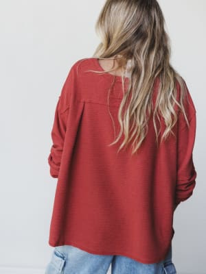 The Nest Essential Sweater Top - Marsala S / Marsala