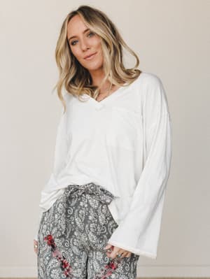 The Nest Katie V Neck Long Sleeve: undefined