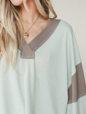 The Nest Elena Long Sleeve Top - Green Ash Mocha XL / Green Ash Mocha