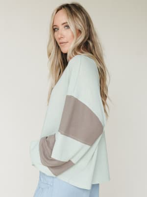 The Nest Elena Long Sleeve Top - Green Ash Mocha XL / Green Ash Mocha