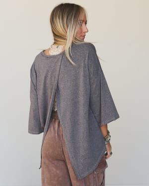 The Nest Callie Split Back Top - Black XL / Black