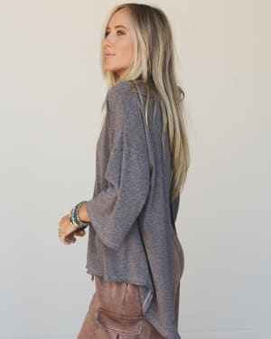 The Nest Callie Split Back Top - Black XL / Black